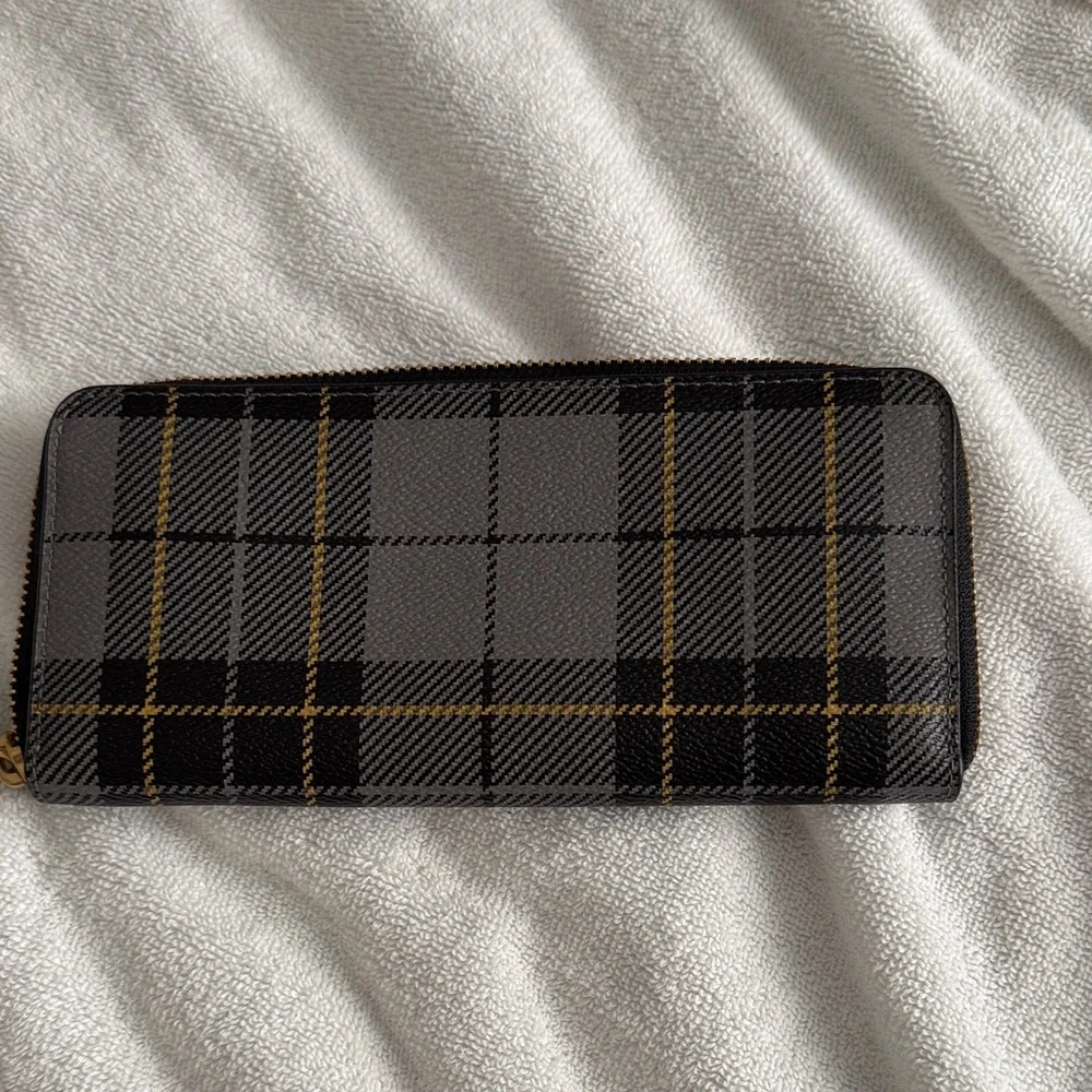 Coach Black and Gray Plaid Wallet - Picture 4 of 4